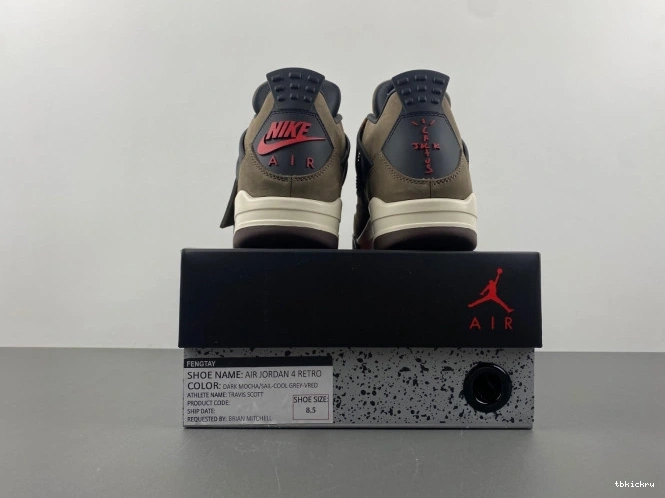 Cheap TBkick AJ4-882335 Air Brown TS Jordan 4 Travis Scott x Retro 0816